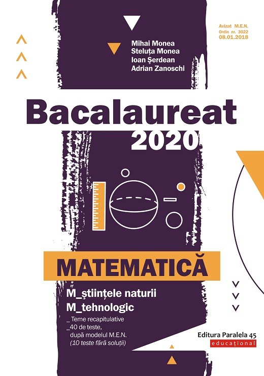 Bacalaureat 2020. Matematica M_stiintele-naturii, M_tehnologic