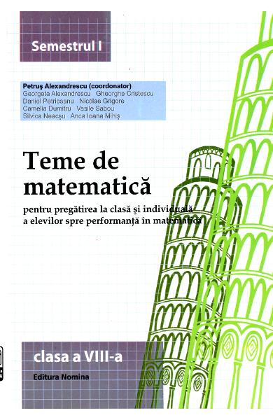 Teme De Matematica Clasa 8 Semestrul 1